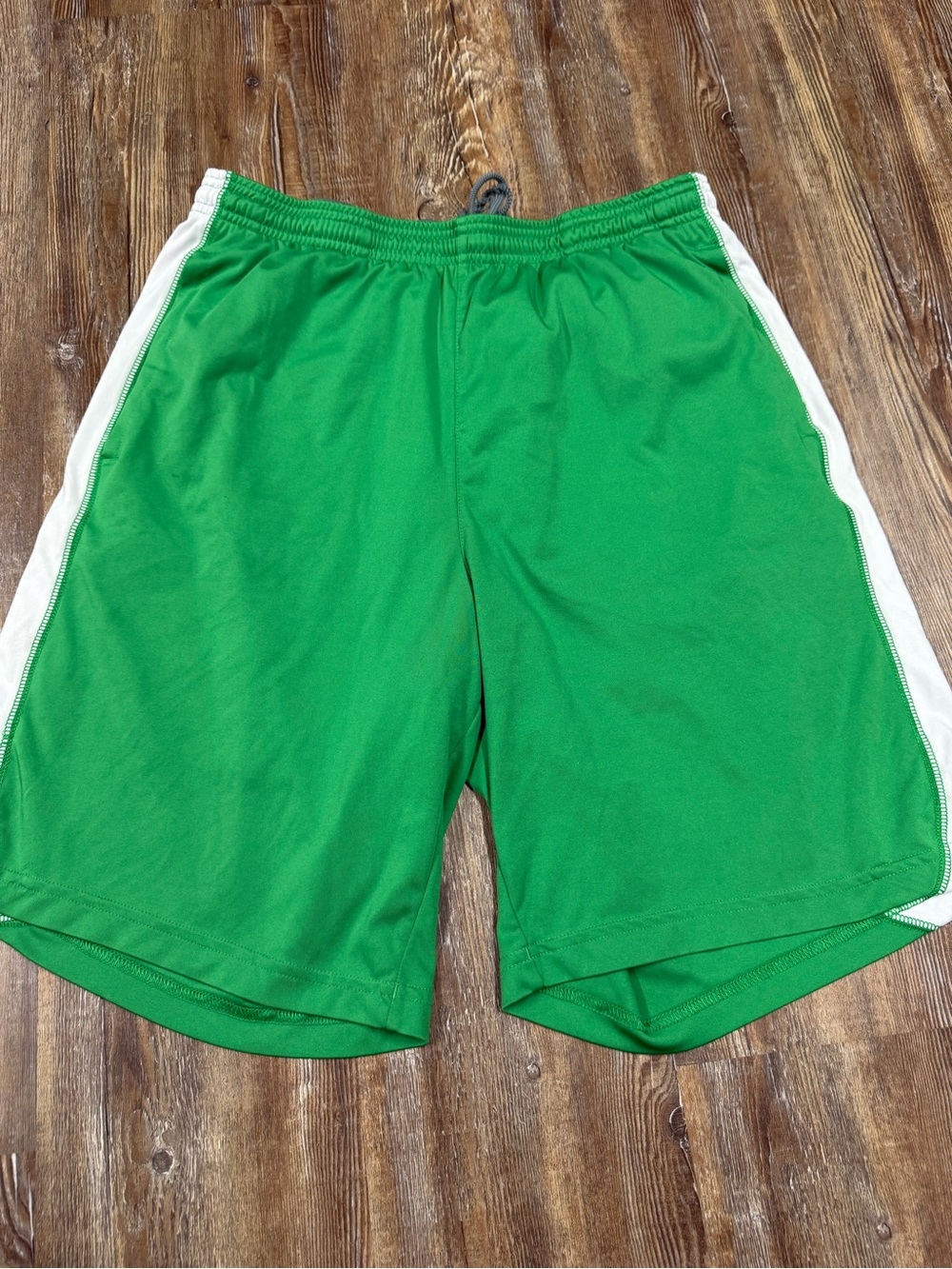 Y2K green and white adidas shorts size large